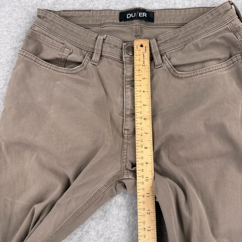 DU/ER Pants Mens 30x33 Brown Live Lite Slim Stretch No Sweat Performance Fabric